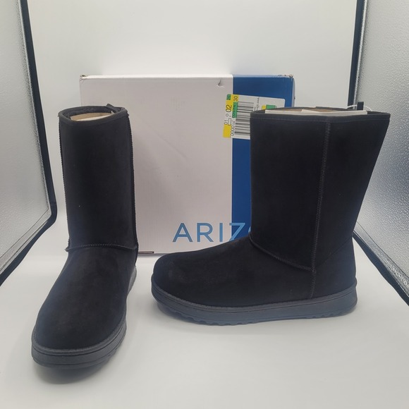 Women's Arizona Jean Co Stratton Flat Heel Winter Boots - Black - 9 -‎ NIB - Picture 1 of 7